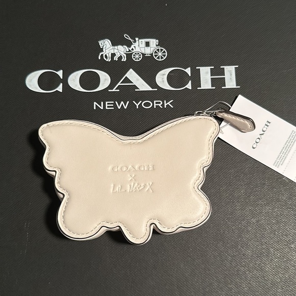 NWT Coach X Lil Nas Butterfly Coin Case Wallet Bag Card Zipper Leather Purse - Picture 7 of 7